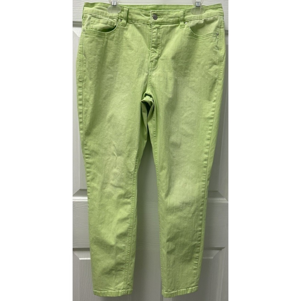Crown and Ivy Hi-Rise Skinny Bright Green Pants Faded READ DESCRIPTION